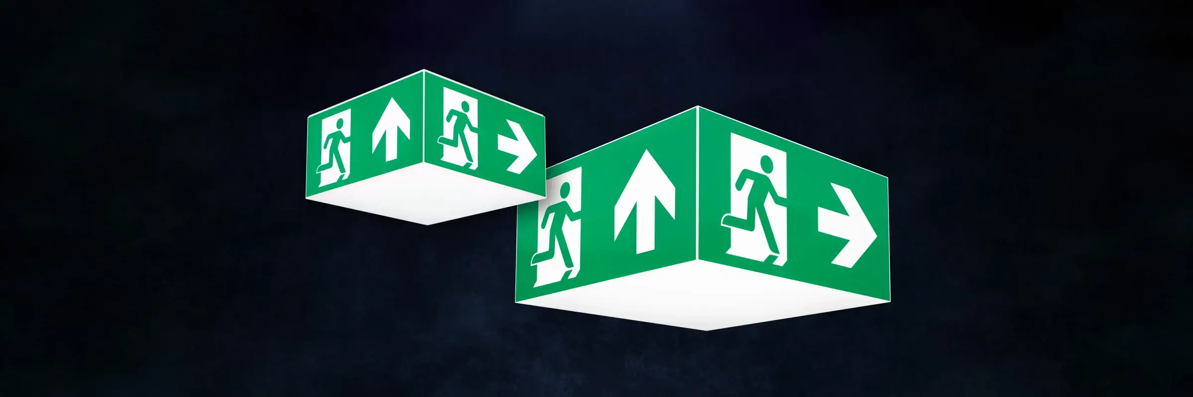 Qubex – highly visible exit signage for large open areas