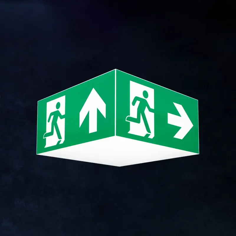 Qubex – highly visible exit signage for large open areas