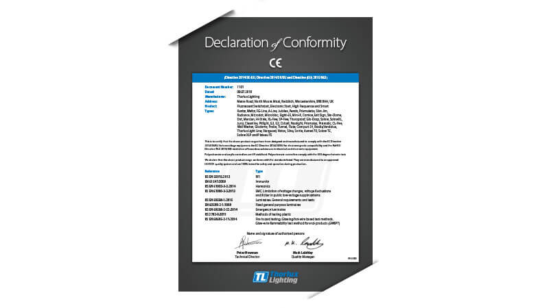 Thorlux Company Certification